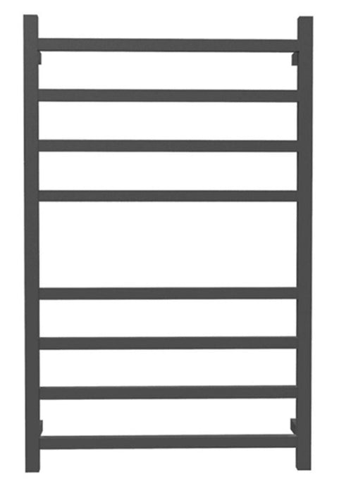 HTR Heated towel rail, Black, 8 Square bars 600Wx1000Hx120D 80W