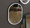 Led Mirror; Black Frame; a wax gourd shape;Light/3 Light Color And Adjustable Bright