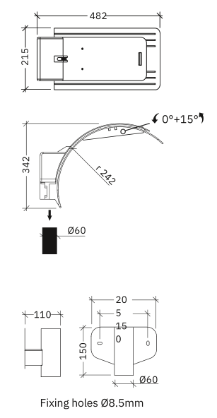 SU-Arc Large Area Pedestrian Lantern Head-F60382-PED