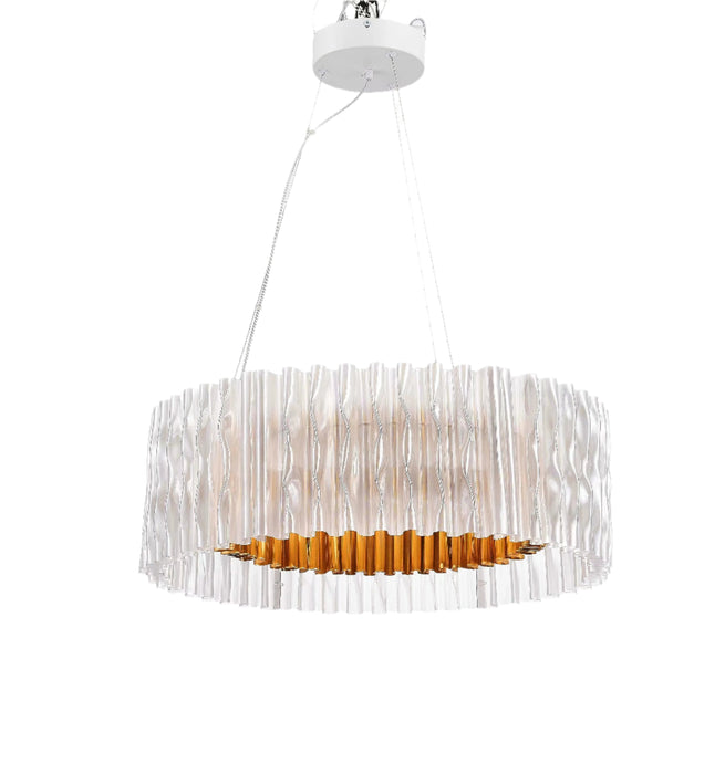 Pleated Italian-designed LED Acrylic Pendant Light 3000K Golden