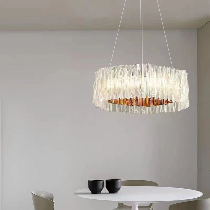 Pleated Italian-designed LED Acrylic Pendant Light 3000K Golden