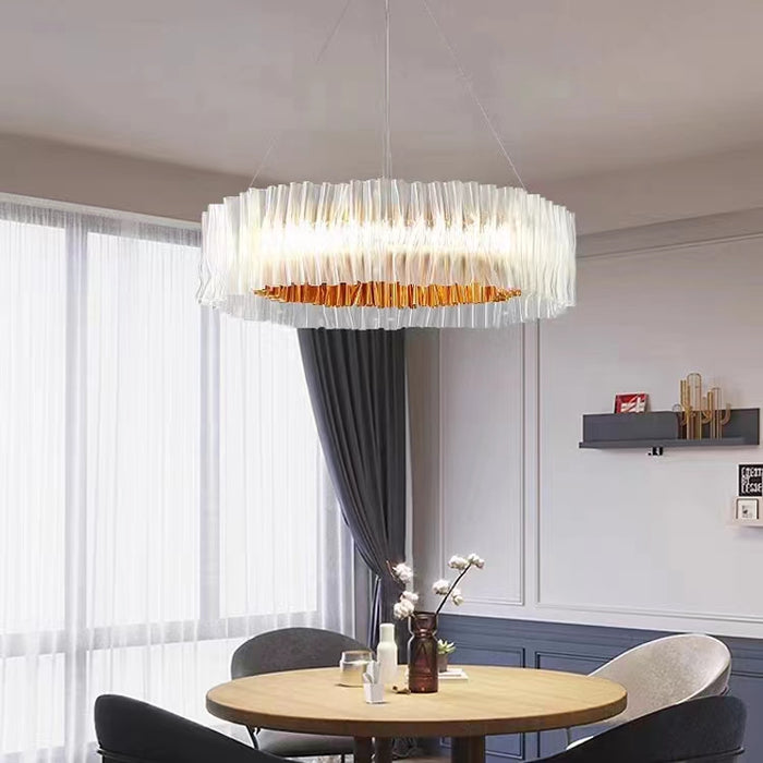 Pleated Italian-designed LED Acrylic Pendant Light 3000K Golden