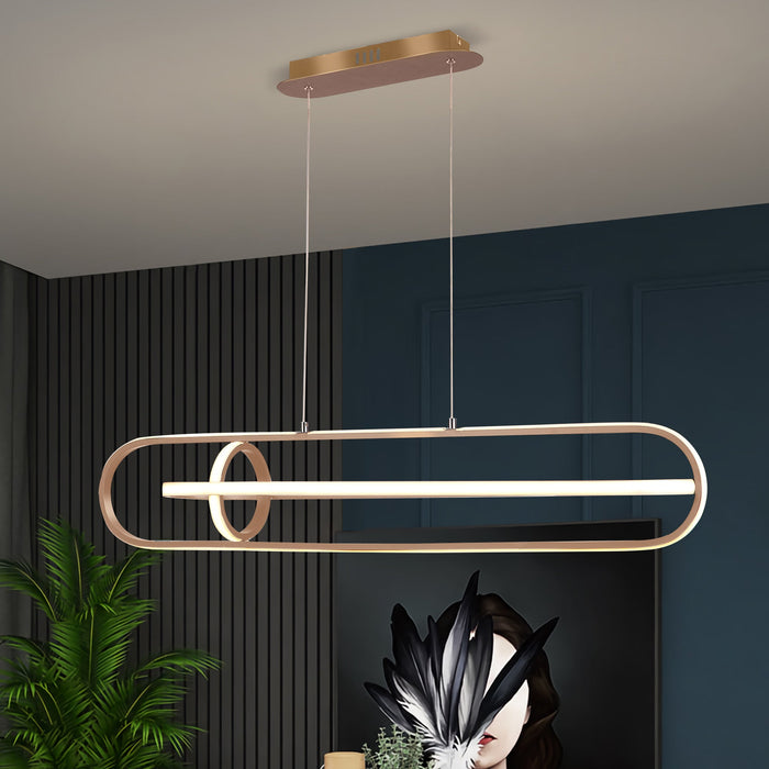 Minimalist 37W LED 3000K Pendant Light Golden