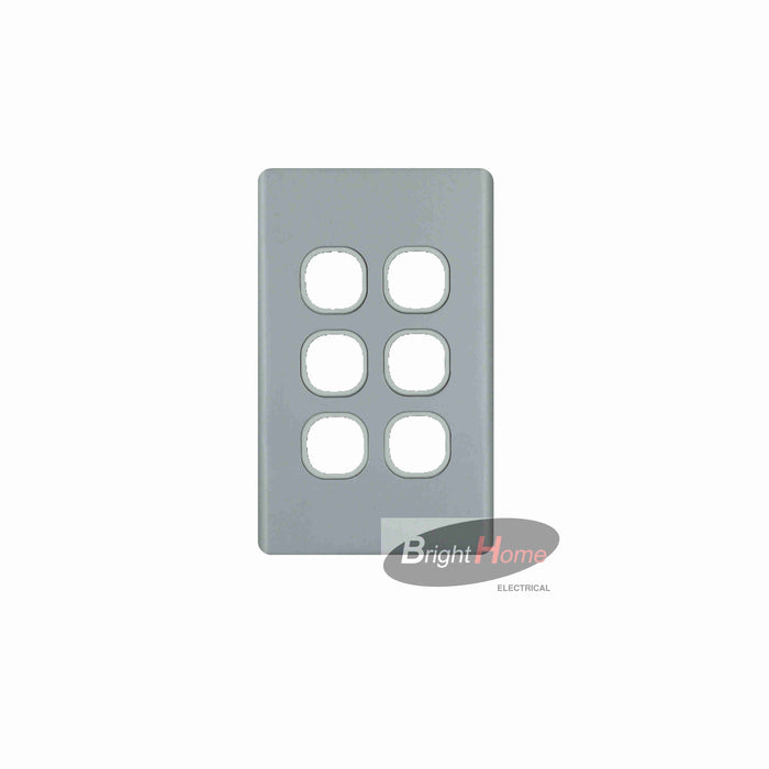 6 Gang Switch Panel Aluminium