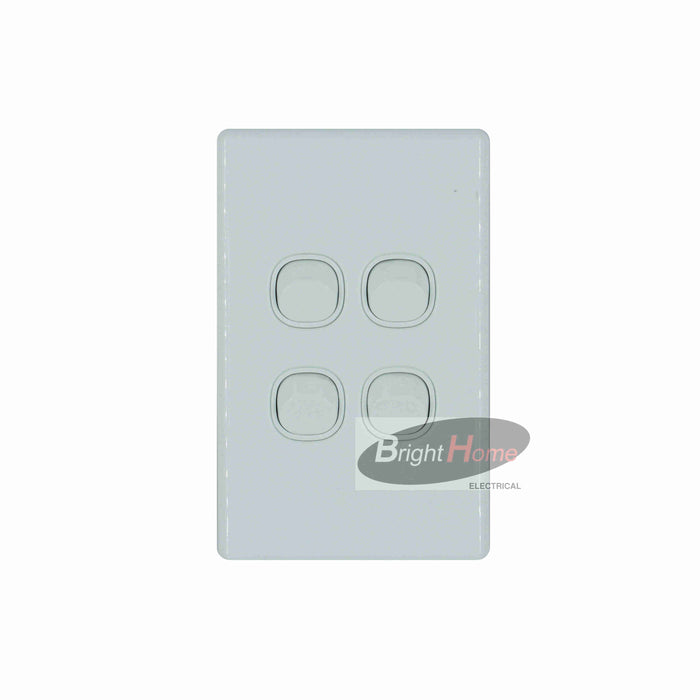 SWS4-WW Slim 4 Gang Switch White base White cover