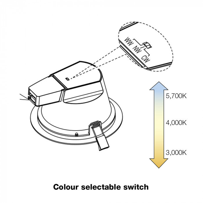 SU-LDU200 LED Colour Selectable Downlight 25W WH