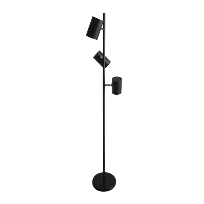 TRION Black Metal Floor Lamp – E14 × 3, 25W Max