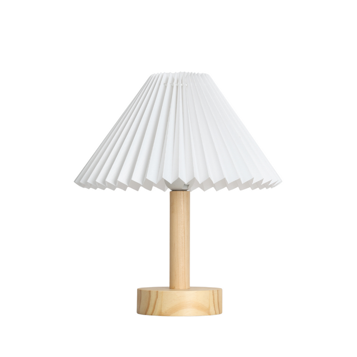 ALMA Wooden Table Lamp with TC Shade – E27, 25W Max