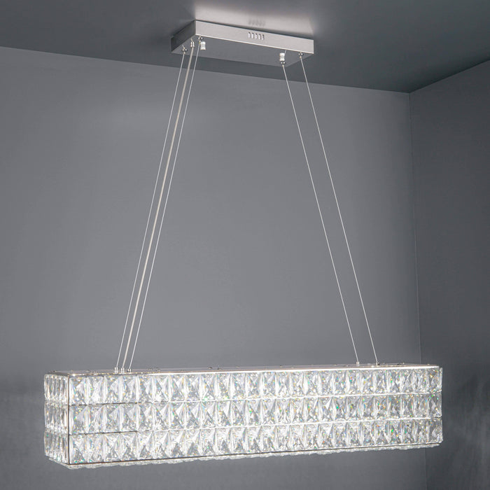 LED Contemporary Crystal Stainless Steel Pendant Light