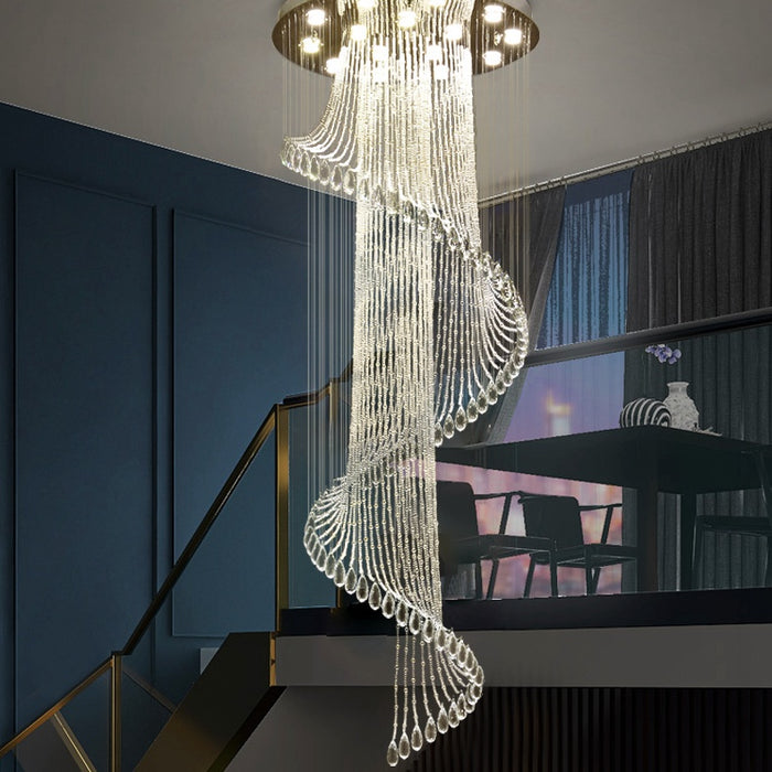 LUMINA Crystal Ball Luxury 2.2m Spiral Chandelier