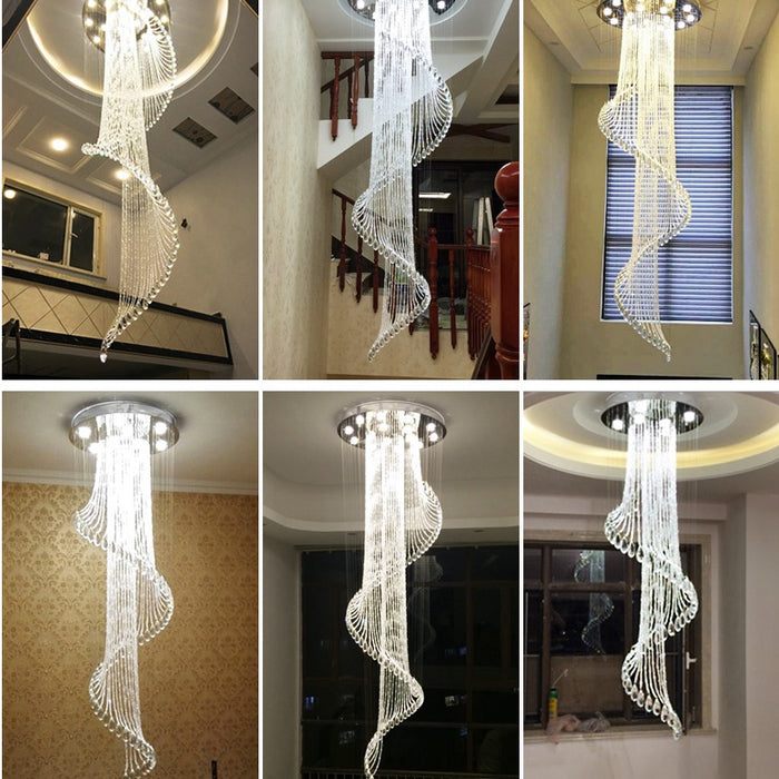 LUMINA Crystal Ball Luxury 2.2m Spiral Chandelier